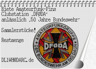 Amateurfunk-Pins, Clubstation-DFØDA, anlässlich 50 Jahre Bundeswehr