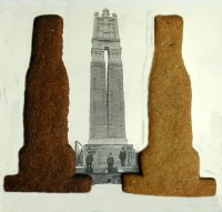 Gebäck in Form des Friedensmonument Bild-Gebäck